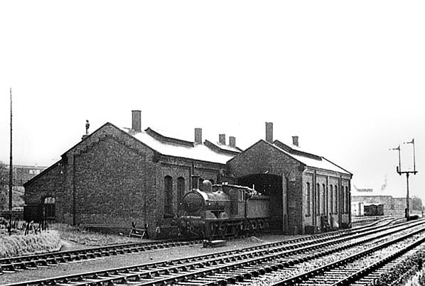 1937, halcyon days with T W Wordsdell Class C (LNER J21) standing outside the loco shed