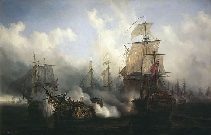 Hundreds of thousands of men fought for decades at sea, crammed into rolling wooden warships, to attempt to achieve supremacy of the waves. Pictured, the Battle of Trafalgar.