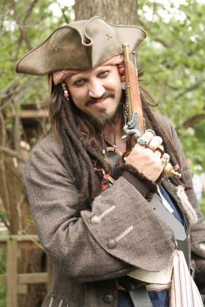 A pirate type, swashbuckling, dangerous and lots of hair! This one doesn't look too dangerous, though.