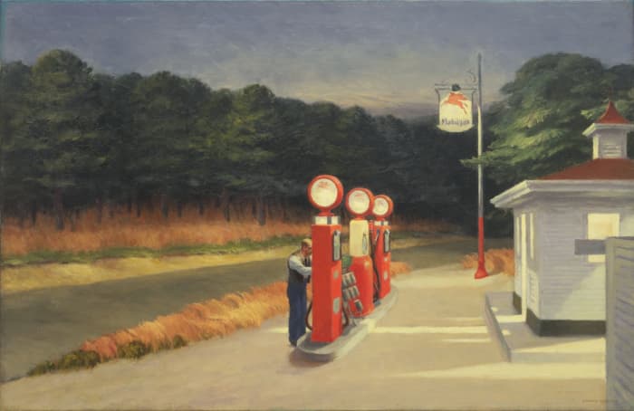 This article provides an analysis and discussion of Edward Hopper's painting Gas. It also presents some biographical information about Hopper.