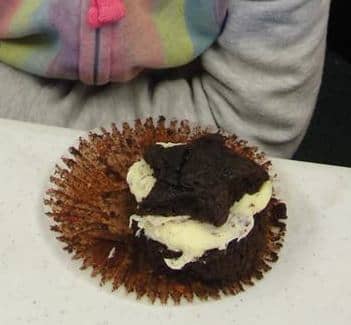North Star Cupcakes - They should have been white cupcakes with chocolate frosting, but I didn't have those on hand & didn't want to stop by the store. They still got the message across using these ingredients.
