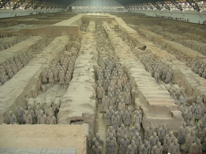 The Terracotta Army's pit 1 contains 4,000 infantry and 50 chariots. The museum has been built over the pit to protect the army from natural elements.