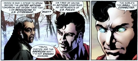 That time that Superman renounced his US citizenship to better serve the world...if it were up to Comicsgate interesting stories like this wouldn't exist.