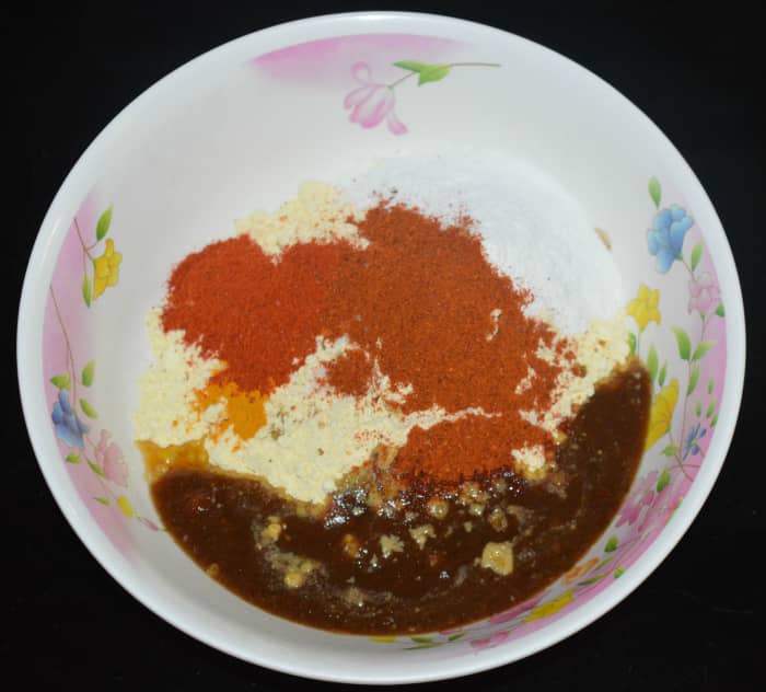 Step one: Add all ingredients as per instructions to a mixing bowl. Make a thick paste or batter by adding water little by little.