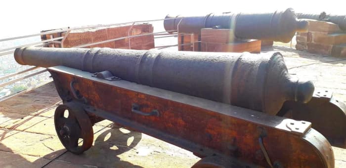 The row of Cannons at the Fort terrace, keeping a vigil and ready to protect from unwanted intruders.