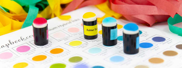 Ink daubers are another way you can make your ink swatches. The daubers cab=n be labeled , stored and used agian