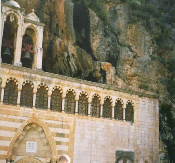 Church Built into a Rock, Deir Qannoubine, North of Lebanon. I took this picture in the early 1990s.