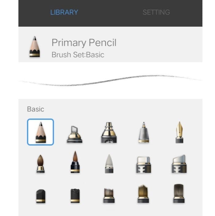 Primary pencil - often used for first layer sketches which will then be overwritten or erased once the work is done.
