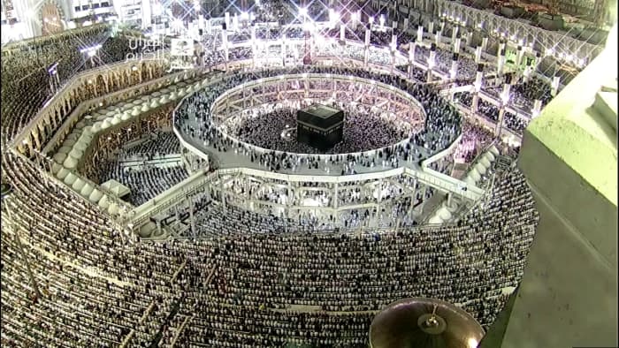Millions of Muslims from all over the world in one place, Makkah, Saudi Arabia, carrying their pilgrim which happens once a year