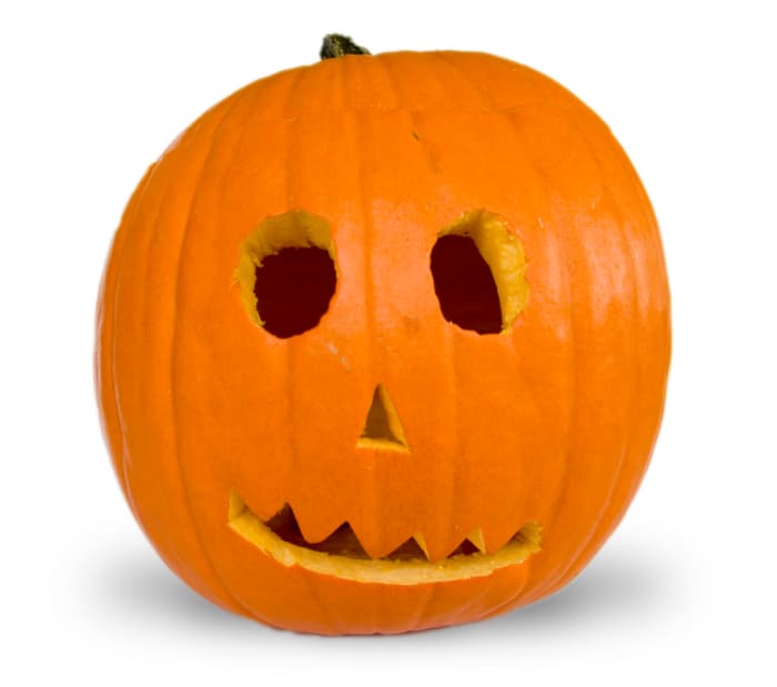 Collaborate with your little one by letting them trace shapes on a pumpkin that you can cut out for them.
