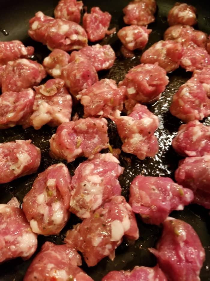 Make your sausage as large or small as you'd like, just be safe and cook it before you bake it on your pizza.