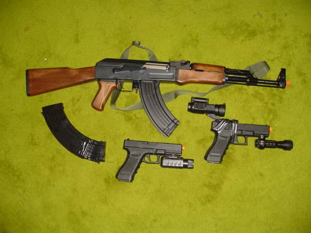 This is the gun when it was brand new. Notice the LPEG and springer accessories used for my airsoft electric pistols!