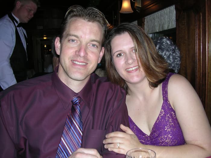 Ted and Jennifer in the dining car. The four of us went on an overnight dinner train tour that Debs Mom & Dad gave us for Christmas 2006.