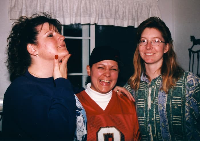 Rene' tolerating Chrissy and Deb as they make some wise-guy remarks! From LF:Rene', Chrissy and Deb