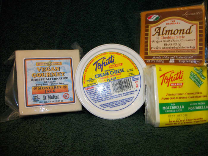 Cheese Substitutes. The "cheddar" Almond Cheese has milk casein, and is therefore not vegan or casein free. Personal Photo.