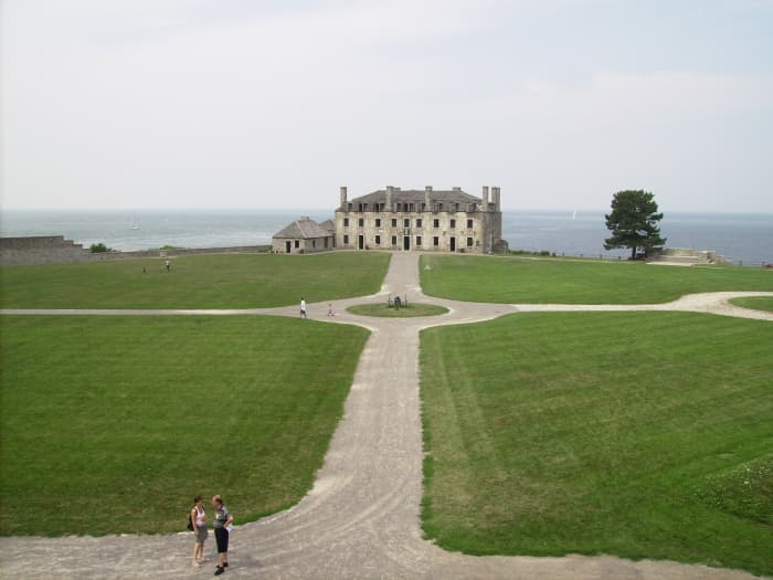 Parade ground in front of the French Castle where some have claimed to have seen the headless ghost of the young officer who lost the duel wandering around on dark nights.