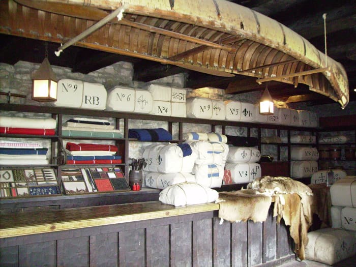 Trading post, stocked with trading goods and furs received in trade, within the fort.