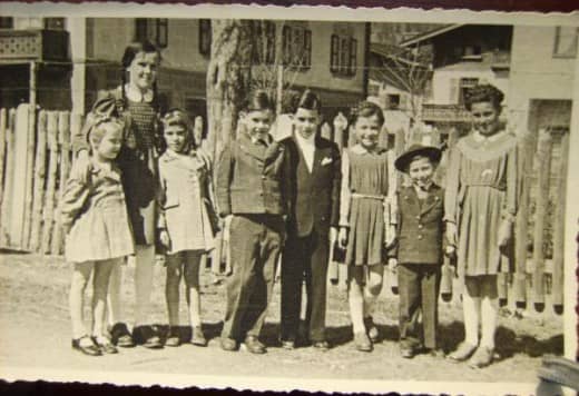 L. to R. my sister Alex, the boys sister, me Delia, the two boys and the rest their cousins.