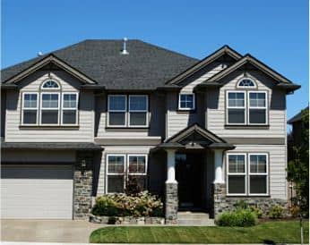 This home's exterior is asymmetrical and the trim is close in color to the rest of the house which gives it an elegant look and feel.