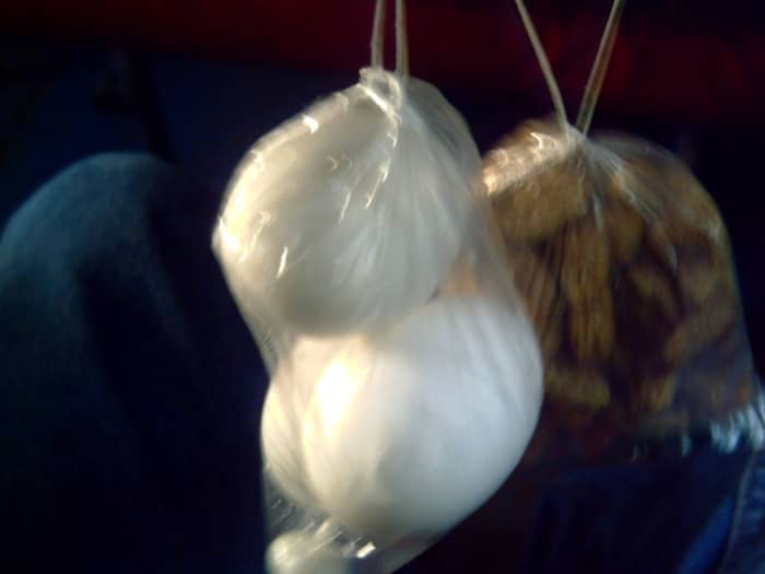 A vendor inside the bus gave me these. (3 eggs -Php 20.00 & boiled peanuts - Php10,00 or just USD 75 cents) (IAA)