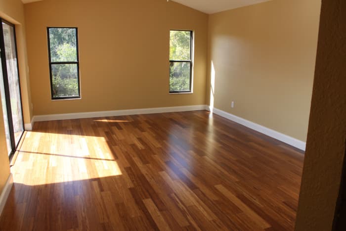 We installed Morningstar's 3/8" x 3-3/4" solid strand carbonized bamboo in our master bedroom.
