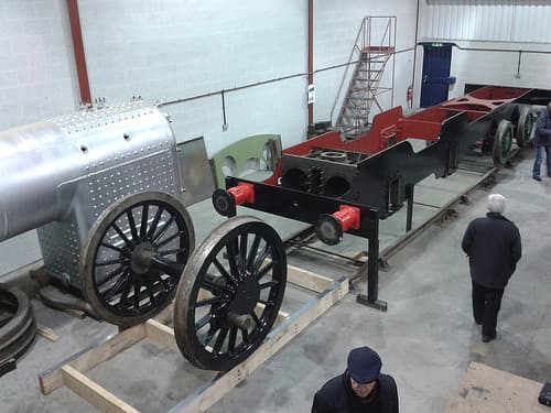 An Class O (LNER/BR-NE G5) 0-4-4 tank locomotive is under construction at the Hackworth Industrial Park, Shildon, County Durham