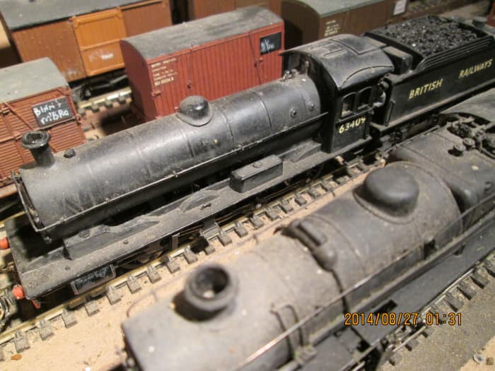 This is the Nu-cast Q6, NER Class T3 0-8-0, 63409 'Old Growler', all the same a sterling performer with twelve 'laden' hoppers (20 and 21 ton capacity) up the gradient towards Thoraldby
