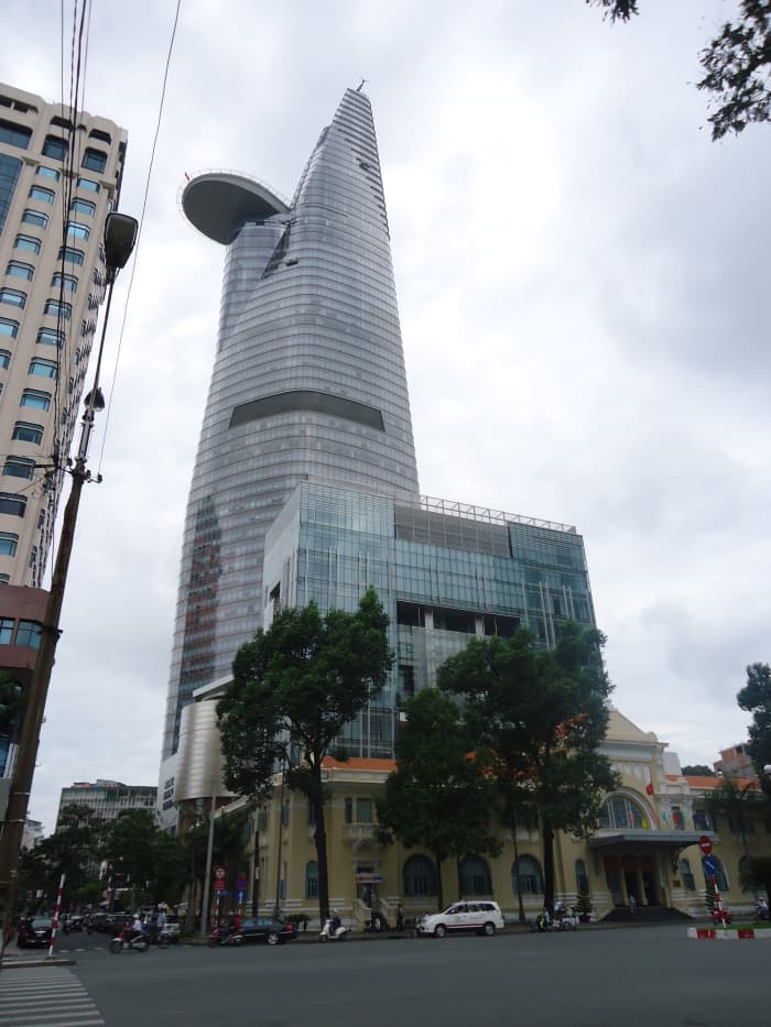 Example of modernist architecture in Saigon. the Bitexco Financial Tower was Vietnam's tallest building when it was completed in 2010.