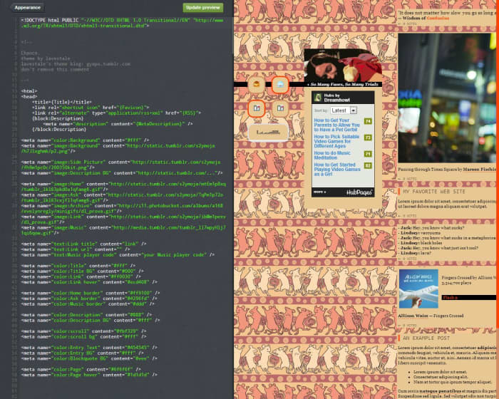 Editing your theme's HTML can be complicated, but replacing it is fairly simple.