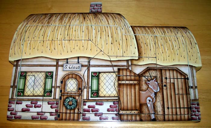 Christmas holiday puzzle painted by Patty Sypek/design by Kathi Walters