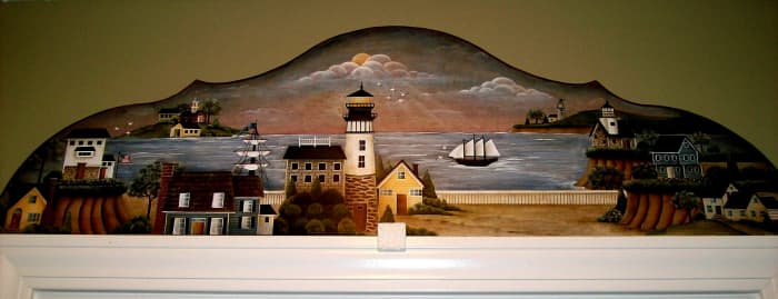 Door or window topper painted by Patty Sypek/design by Betty Caithness