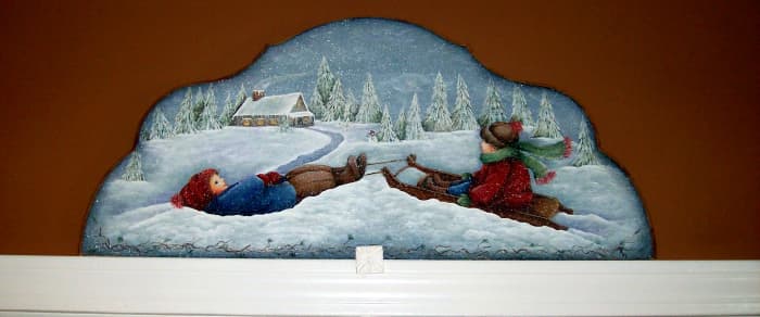 Door or window topper painted by Patty Sypek/design by Helan Barrick