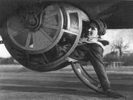 Ball Turret Gunner in World War 2 Plane