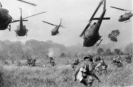 Vietnam War Helicopters in Battle