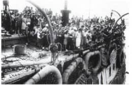 The Exodus Ship with its 4,515 passengers (1,672 of whom were children) was sent back to the DP camps of Germany.
