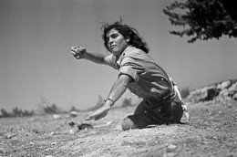 Young Jewish Woman Throws a Grenade in Israel's War of Independence