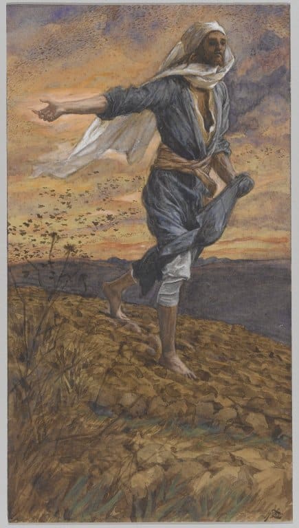 The Parable of the Sower casting the seed of God's Word into the hearts of humanity