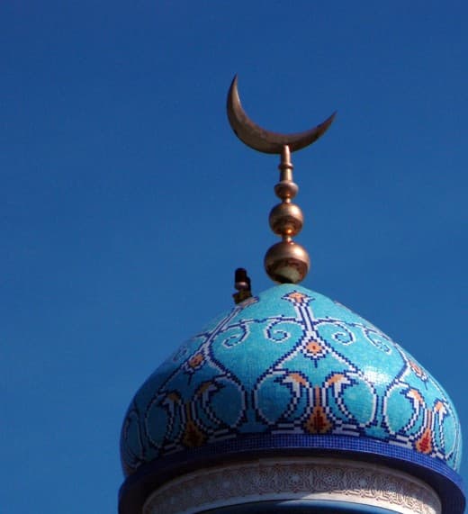 The mosque is the place of worship for the Muslim people, they are peaceful pretty places for the people to pray to their God Allah.
