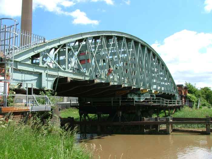 Hull Bridge, another swing bridge that spans the river Hull - the city's name is Kingston-upon-Hull