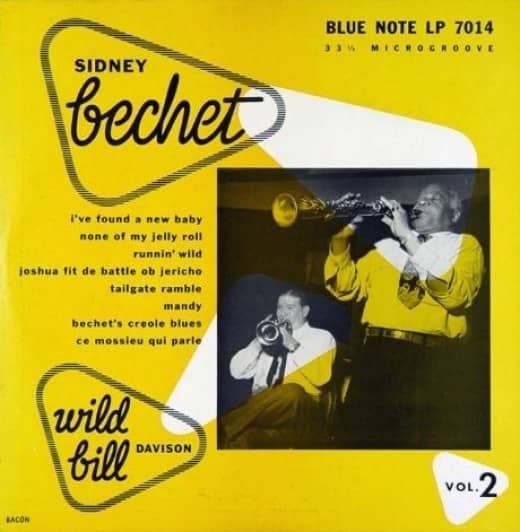 Sidney Bechet Wild Bill Davison, vol 2 BLP 7014 10" LP Vinyl Microgroove Record (1951) Album Cover Design by Paul Bacon Photo by Francis Wolff