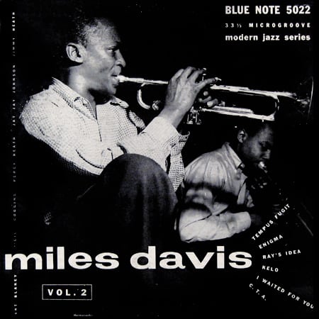 Miles Davis, vol. 2 Blue Note Records BLP 5022 10" LP Vinyl Microgroove LP Record (1953) Album Cover Design by John Hermansader, Photo by Francis Wolff