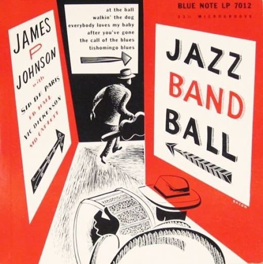 James P Johnson "Jazz Band Ball" Blue Note LP 7012 10" LP Vinyl Microgroove Record (1951) Album Cover Art & Design by Paul Bacon