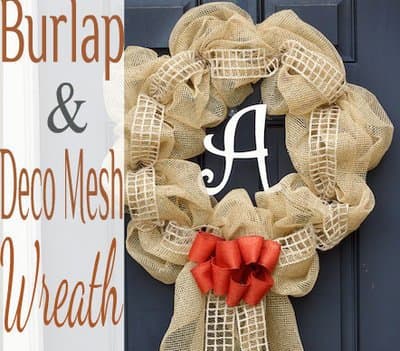 Deco Mesh and Burlap Wreath