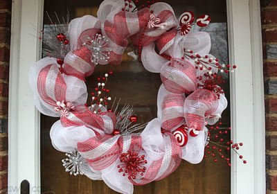 Candy Cane Christmas Wreath