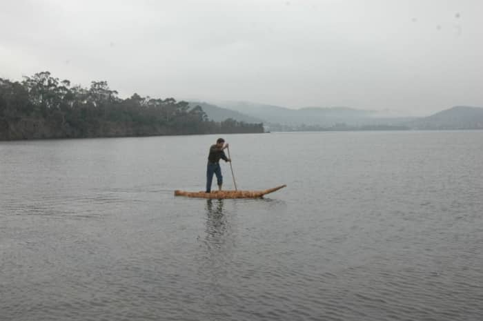 Canoe replica of the Tasmanian type. Originally posted at http://www.aboriginalheritage.tas.gov.au/canoes