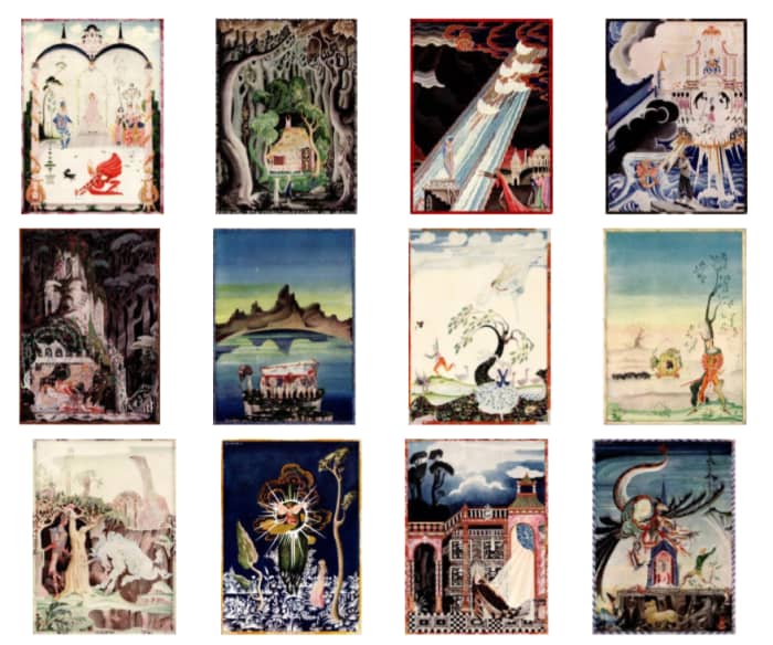 Here we show each of the full-color designs by Kay Nielsen published in "Hansel and Gretel and other stories by the Brothers Grimm" (1925).