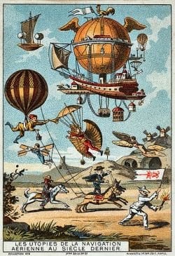 Copy of public domain (copyright expired) Steampunk print "The Dream of Flight" (c between 1890 and 1900)