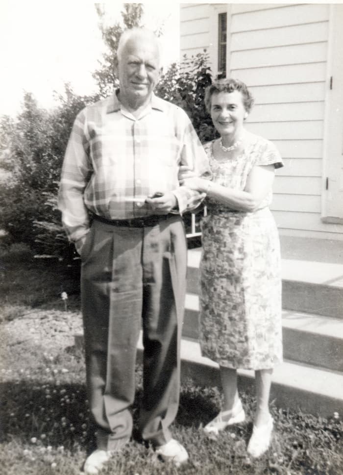 A photo that I took of my grandparents with my first Brownie camera prior to us moving to Texas in 1960.