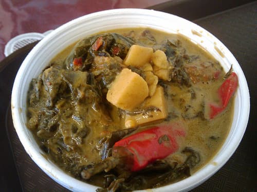 Laing - Taro Root and Leaves Cooked in Spicy Coconut Milk (Photo courtesy by @joefoodie from Flickr.com)
