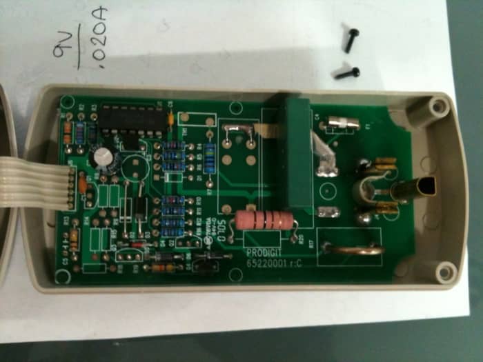 Inside a watt meter. This is the current sense board which converts the current into a voltage which can be interpreted by a microcontroller.